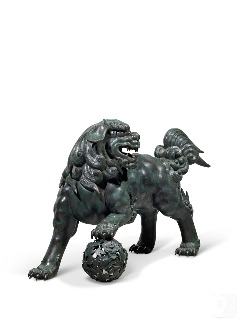 RARE ET IMPORTANTE PAIRE DE LIONS GUARDIENS DE TEMPLE EN BRONZE  JAPON, ÉPOQUE EDO, XIXE SIÈCLE - 图7